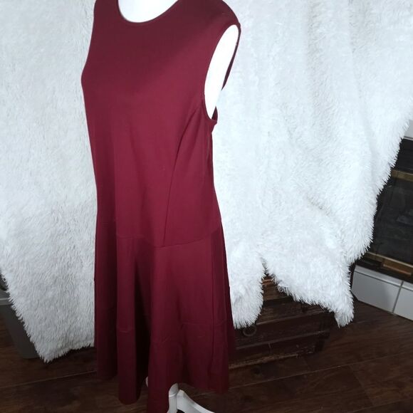 LAND'S END BURGUNDY DRESS SZ.24W EUC - Picture 5 of 9